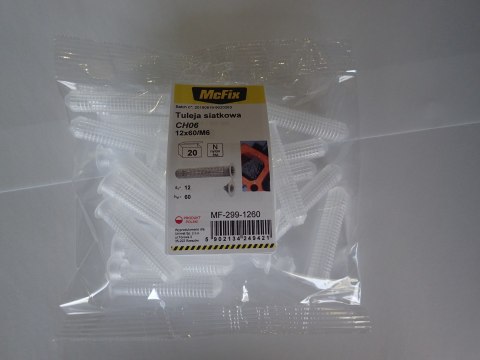 TULEJA SIATKOWA PLASTIKOWA DO ŻYWIC 12*60MM 20SZT