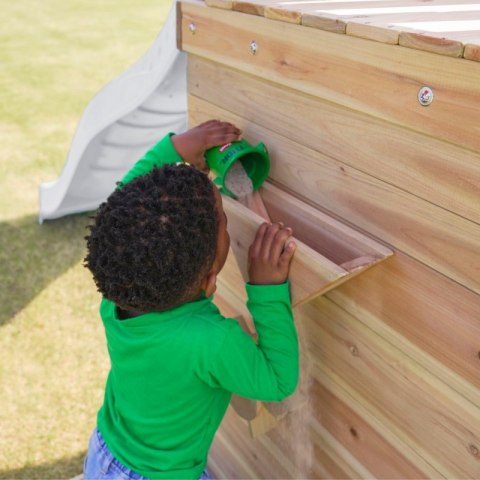 AXI Drewniany Duży Plac Zabaw Huśtawki Zjeżdżalnia Wieża + Piaskownica - Biały