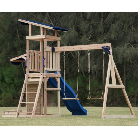 AXI Drewniany Duży Plac Zabaw Huśtawki Zjeżdżalnia Wieża + Piaskownica