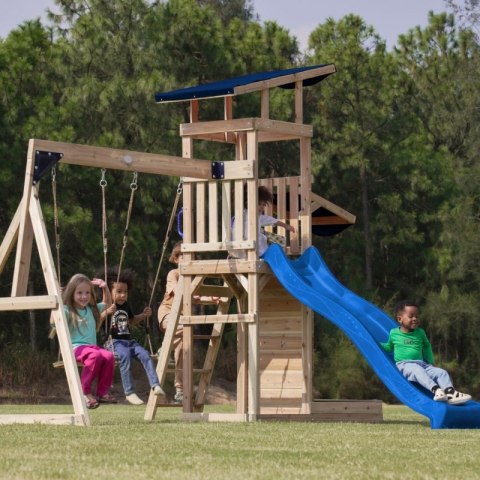 AXI Drewniany Duży Plac Zabaw Huśtawki Zjeżdżalnia Wieża + Piaskownica
