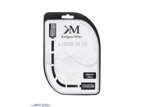KM0347 Kabel USB wtyk 3.0V - wtyk typu C 5G 0.5m Kruger&Matz