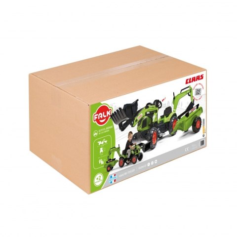 FALK Traktor z Przyczepą CLAAS Arion Backhoe ŁYŻKA + Ładowarka