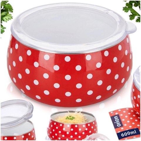Miska emaliowana z pokrywką TECKA 600 ml