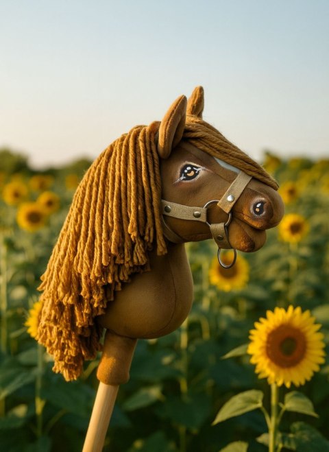 Hobby Horse Mały koń na kiju Premium brązowy jasny kasztan A5