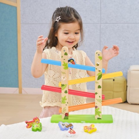 VIGA Drewniana Zjeżdżalnia dla Zwierzątek Dżungla 7 el.