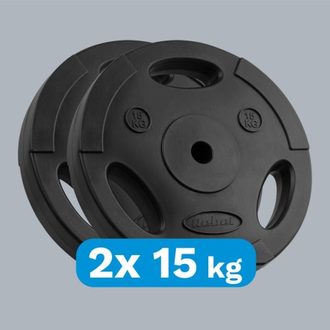 Obciążenie bitumiczne zestaw 2x15kg, otwór 31mm, talerz z uchwytami, REBEL ACTIVE
