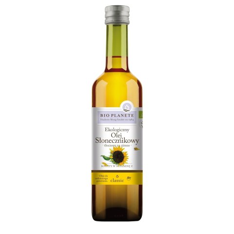 OLEJ SŁONECZNIKOWY TŁOCZONY NA ZIMNO BIO 500 ml - BIO PLANETE