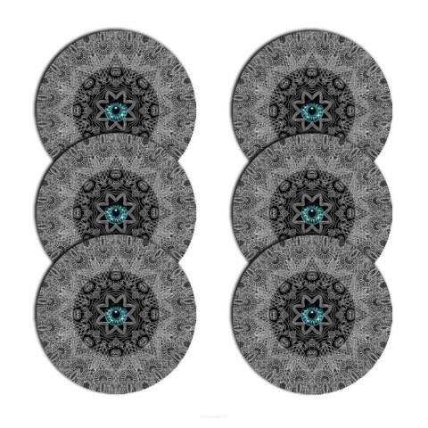 Zestaw podkładek na stół okrągłych 6D - LOOK 