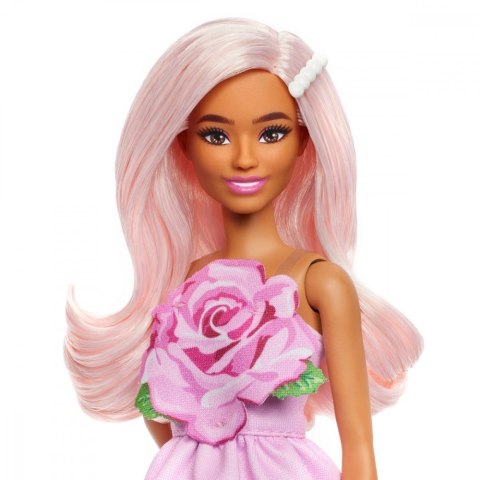 Lalka barbie fashionistas blondynka w różowej sukience