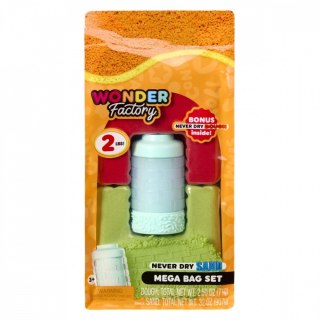 Piasek kinetyczny wonder factory never dry sand bag, czrwony, limonkowy, zielony