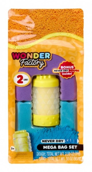 Piasek kinetyczny wonder factory never dry sand bag, fioletowy, turkusowy