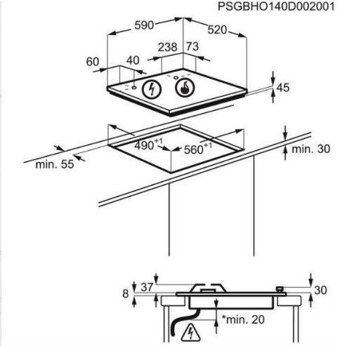 Płyta gazowa ELECTROLUX EGS6436WW biała