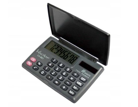 Vector Kalkulator kieszonkowy KAV CH-861, 8-cyfrowy, 87x58mm, czarny