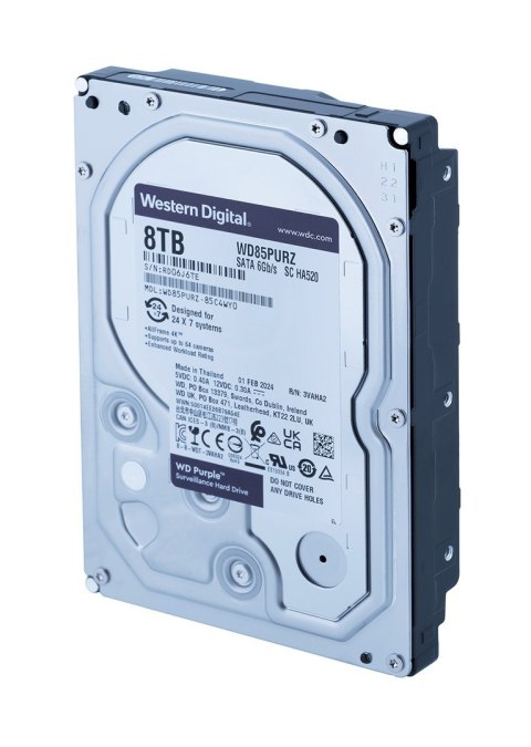 Dysk HDD WD Purple WD85PURZ (8 TB ; 3.5"; 256 MB; 5640 obr/min)