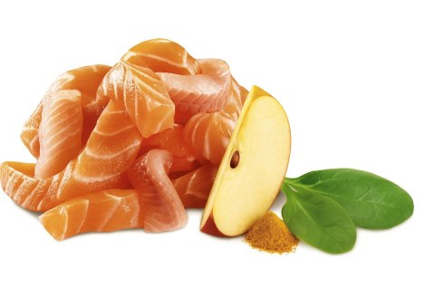 SHELMA Alucup - pełnoporcjowa bezzbożowa karma dla dorosłych kotów. Z łososiem i białą rybą 100g