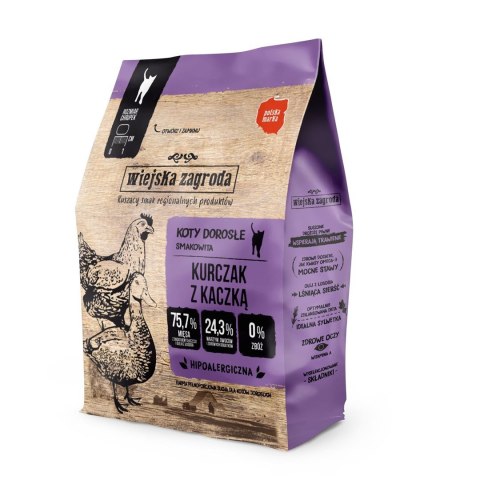 Wiejska Zagroda Kurczak z kaczką karma sucha dla kota 400g