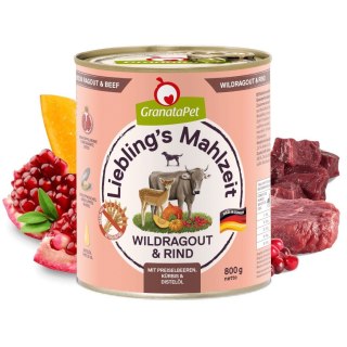 GranataPet Liebling´s Mahlzeit dziczyzna i wołowina mokra karma dla psa 800g