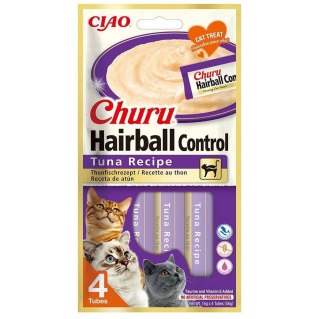 INABA CAT CHURU HAIRBALL TUNA 4x14g (56g)