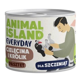 ANIMAL ISLAND Everyday cielęcina i królik dla szczeniąt puszka 185g