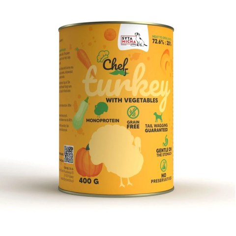 SYTA MICHA Chef indyk z warzywami mokra karma dla psa 400g