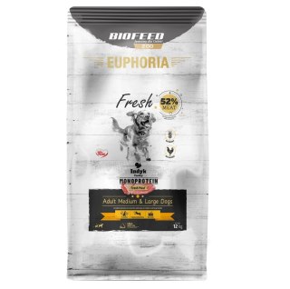 BIOFEED Euphoria Fresh Meat Adult Medium & Large Indyk Monoprotein 12kg