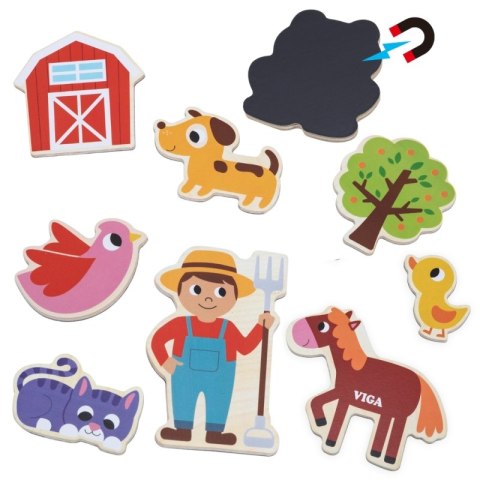 VIGA Magnetyczni Przyjaciele z Farmy 20 szt. Magnesów - Kreatywna Zabawa z Wiejskimi Zwierzątkami