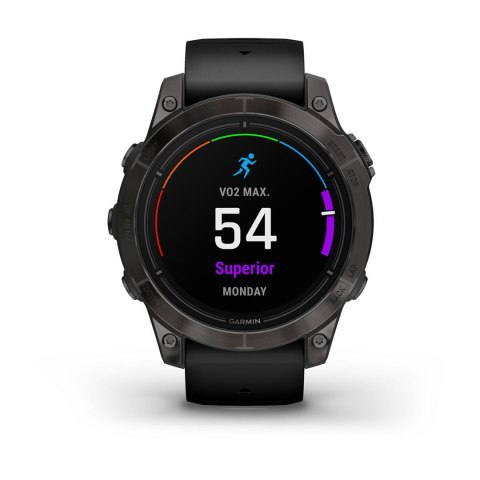 Zegarek sportowy Garmin EPIX PRO (GEN 2) AMOLED 47mm Sapphire Carbon Gray DLC Titanium Czarny
