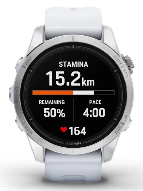 Zegarek sportowy Garmin Epix PRO (Gen 2) AMOLED 42mm SS Whitestone/Srebrny
