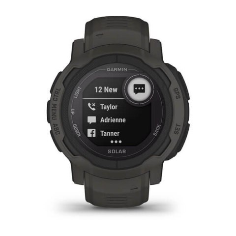 Zegarek sportowy Garmin Instinct 2 Solar Graphite 45mm Grafitowy