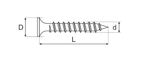 WKRĘT DO DREWNA OCYNK ŻÓŁTY 4.5*30MM