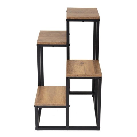 Kwietnik stojący metalowy piętrowy stojak na 4 kwiaty regał dąb rustykalny