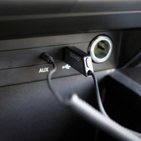 SAVIO TRANSMITER AUX, USB, BLUETOOTH 5.3, FUNKCJA ZESTAWU GŁOŚNOMÓWIĄCEGO, TR-16