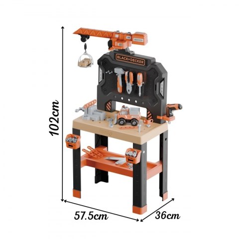 SMOBY Warsztat z Dźwigiem Black+Decker Bricolo Builder