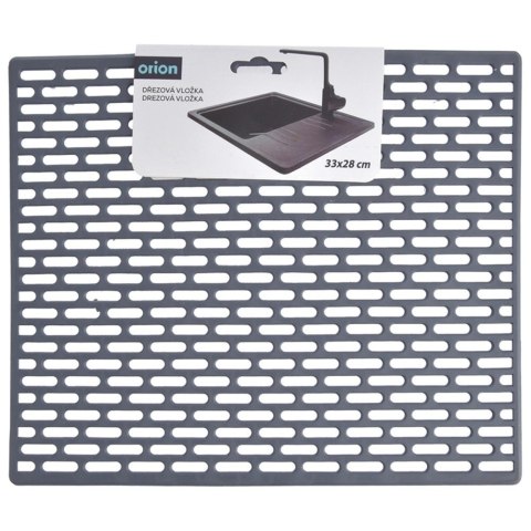Mata do Zlewu Gumowa Szara 33 x 28 cm Perforowana Antypoślizgowa ORION
