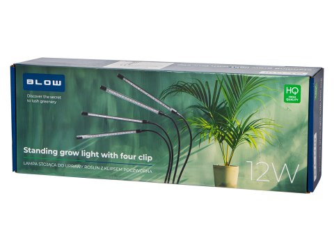 71-302# Lampa stojąca do uprawy roślin z klipsem poczwórna