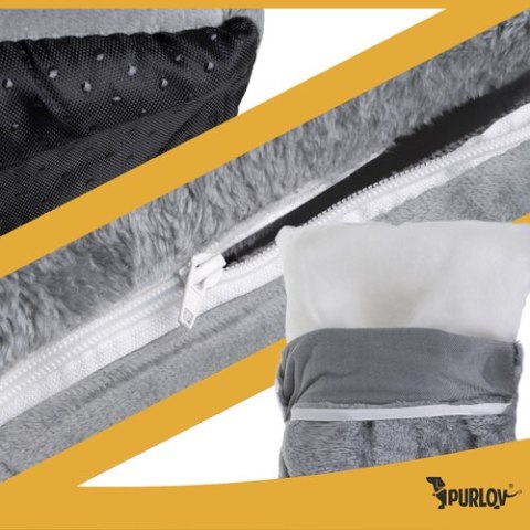 Legowisko dla kota - domek szary Purlov 25706