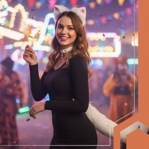 Strój kota/lisa 3el. biały Ruhhy 26584