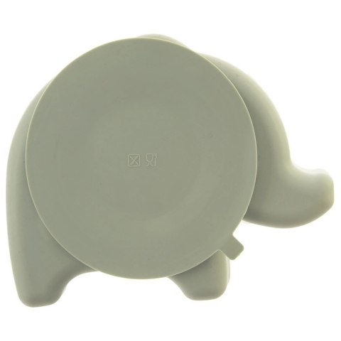 Talerz dla Dziecka Silikon Dzielony Słonik ORION Przyssawka Zielony