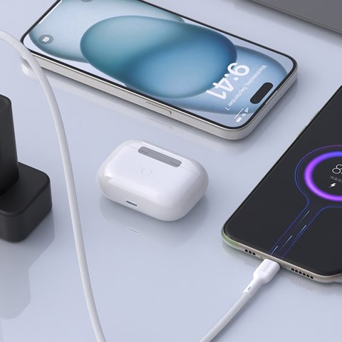 Kabel przewód USB-A - USB-C 5A 1m - biały