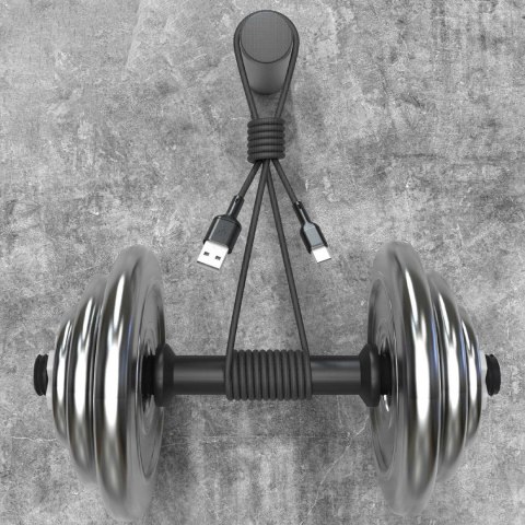 Kabel przewód USB-A - USB-C 5A 1m - czarny