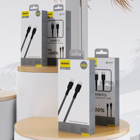 Kabel przewód USB-C PD 240W 1.2m - czarny