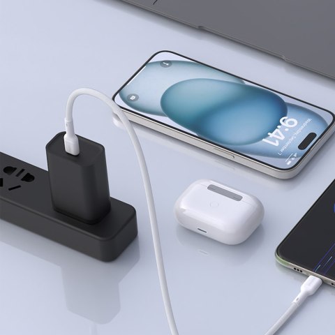 Kabel przewód USB-C - iPhone Lightning 30W 2m - biały