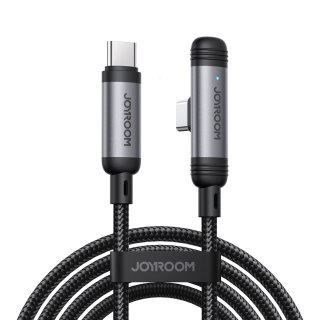 Kabel przewód kątowy USB-C 60W 1.2m - czarny
