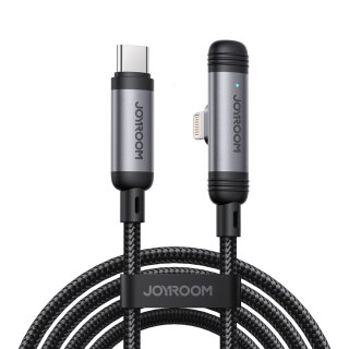 Kabel przewód kątowy USB-C - iPhone Lightning 30W 1.2m - czarny