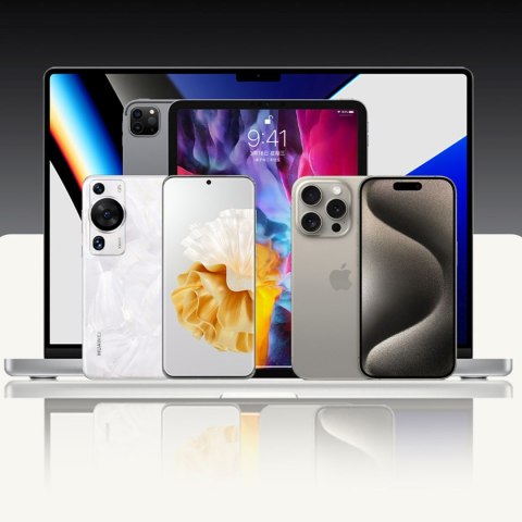 Kabel przewód spiralny 4w1 USB-A / USB-C - Lightning / USB-C - czarny