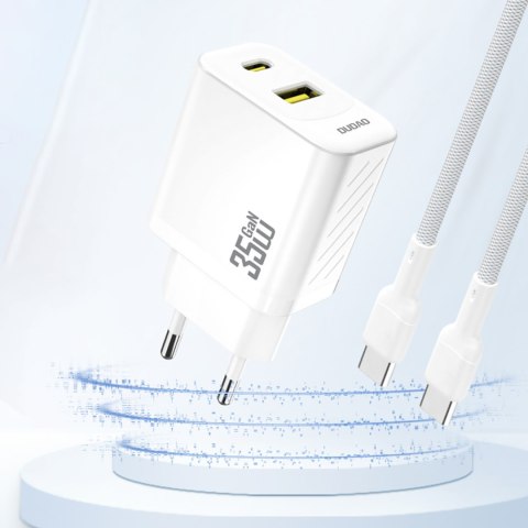 Ładowarka sieciowa z kablem USB-C 1m 35W - biała