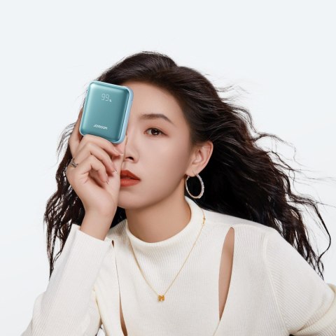 Powerbank 10000mAh 22.5W z wbudowanymi kablami - niebieski