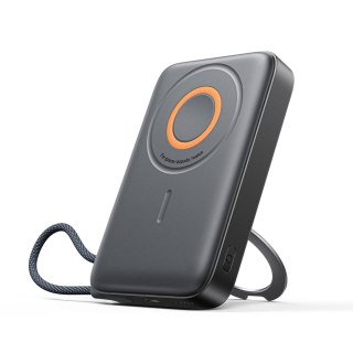 Powerbank indukcyjny 3w1 10000mAh 22.5W z wbudowanym kablem MagSafe - czarny