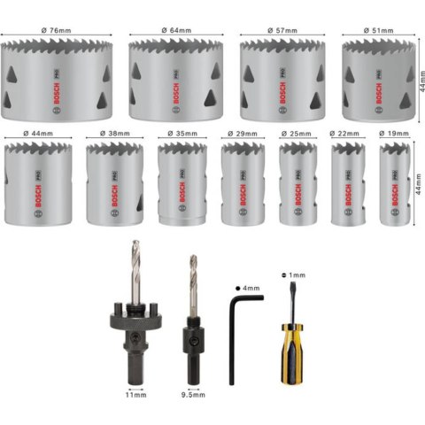 ZESTAW OTWORNIC PRO MULTI MATERIAL 17 EL.