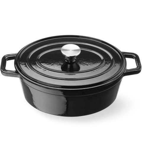 Garnek żeliwny emaliowany owalny 4.4 l 365x290x115 mm